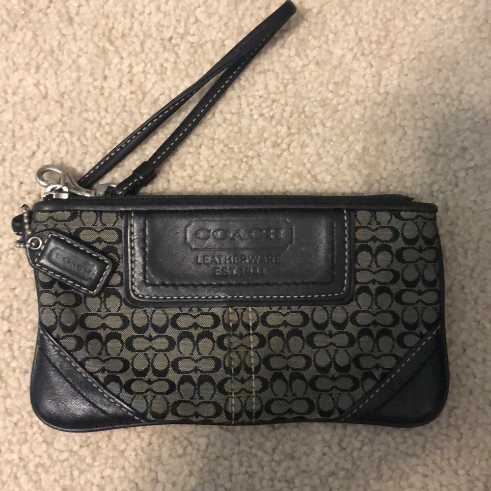 Authentic Black Coach wristlet